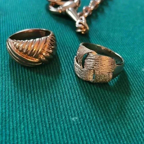 Bundle of six copper and brass necklace bracelet, and ring set chain style NWOT - Picture 2 of 7